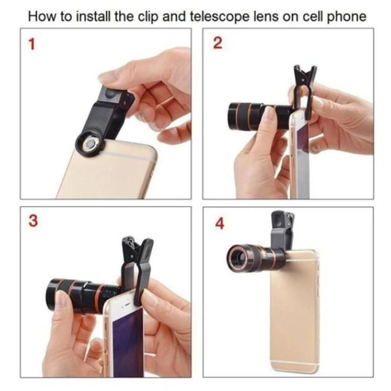 8X Long Focus Mobile Phone Lens 8x HD Zoom Monocular Phone Camera Len External Clip Phone Telescope 6 8X Long Focus Mobile Phone Lens 8x HD Zoom Monocular Phone Camera Len External Clip Phone Telescope 6