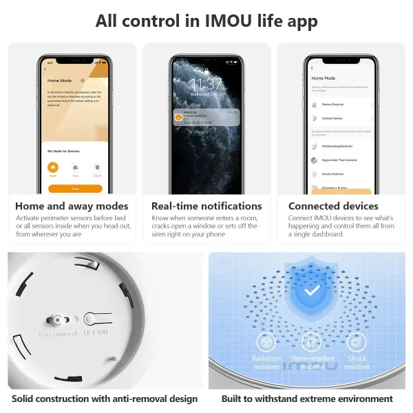 IMOU Smart Life WiFi Siren Alarm 85dB Loud Speaker ZigBee 3.0 with Strobe Flash Siren Long Endurance for Home Security System 4